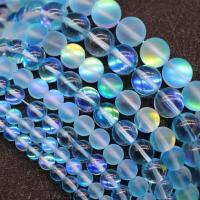 Mondstein Perlen, rund, DIY & verschiedene Größen vorhanden, seeblau, Länge:ca. 15 ZollInch, verkauft von Strang
