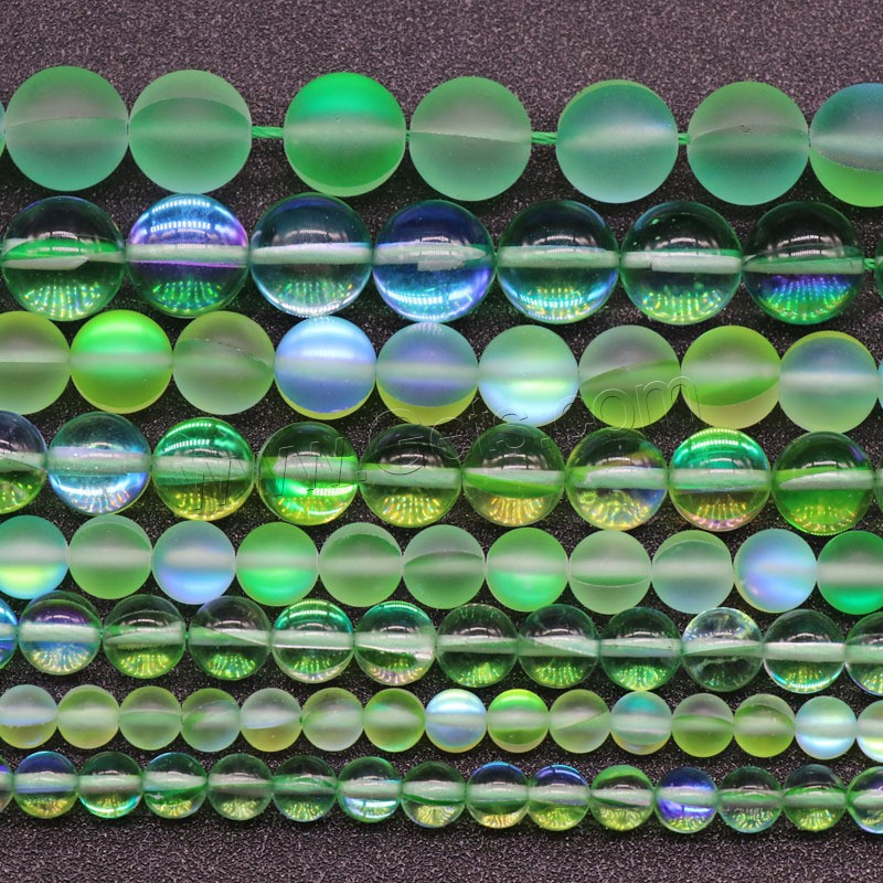 Perles Pierre de lune, Moonstone, Rond, DIY & normes différentes pour le choix, vert, Longueur:Environ 15 pouce, Vendu par brin