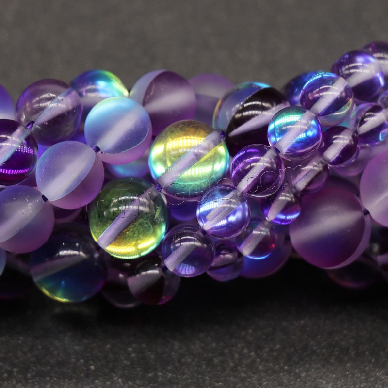 Natural Moonstone Beads, Round, DIY & different size for choice, dark purple, Length:Approx 15 Inch, Sold By Strand