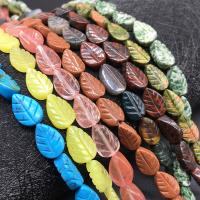 Mixed Gemstone Beads, Leaf, Carved, DIY Approx 