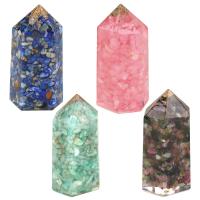 Cabujón de resina imitación de piedras preciosas, con metal, Joyería, más colores para la opción, 26x51x20mm, Vendido por UD