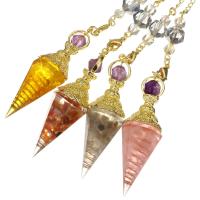 Resin Brass Pendants, with Resin, plated, fashion jewelry nickel, lead & cadmium free  2.5mm Inch 