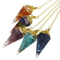 Resin Brass Pendants, with Resin, plated, fashion jewelry & Unisex nickel, lead & cadmium free  2.5mm .5 Inch 