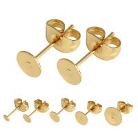 Edelstahl Ohrring Stecker, DIY & verschiedene Größen vorhanden, Goldfarbe, 50PCs/Tasche, verkauft von Tasche