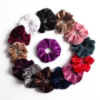 Hair Scrunchies, Velveteen, Geometrical Pattern, handmade, for woman 