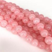 Natürliche Rosenquarz Perlen, rund, poliert, DIY & verschiedene Größen vorhanden, Rosa, Länge:ca. 15 ZollInch, verkauft von Strang