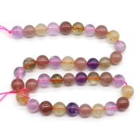 Gemischte Farbe Quarz Perlen, Natürlicher Quarz, rund, poliert, DIY & verschiedene Größen vorhanden, keine, Länge:ca. 15 ZollInch, verkauft von Strang