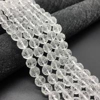 Natural Clear Quartz Beads, Round, Carved, DIY Approx 15 Inch 