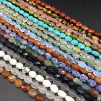 Mixed Gemstone Beads, Flat Oval, polished, DIY & faceted Approx 