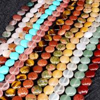 Mixed Gemstone Beads, Flat Round, polished, DIY Approx 