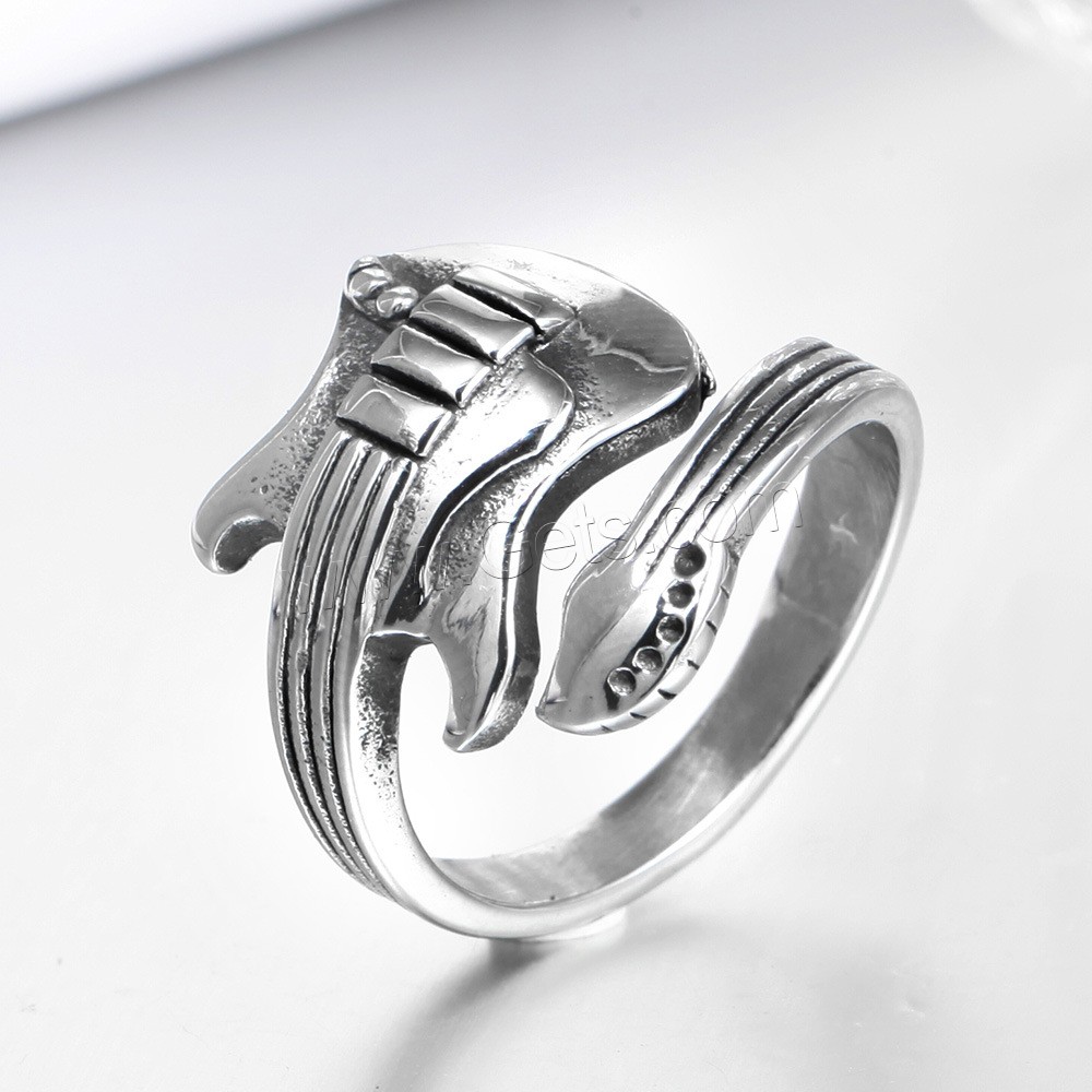 El anillo de dedo unisex, Partículas de acero, guitara, unisexo & diverso tamaño para la opción, color original, Vendido por UD