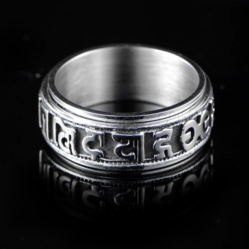 Autre anneau pour hommes, Acier titane, Placage, rotatif & normes différentes pour le choix, couleur métallique plaquée, Vendu par PC
