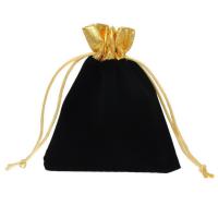 Bolsa de tela de regalo, paño, diverso tamaño para la opción, Negro, Vendido por UD