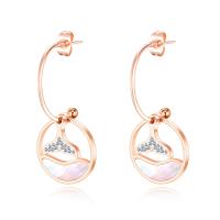 Stainless Steel Drop Earring, fashion jewelry & for woman & with cubic zirconia 