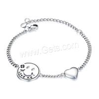 Stainless Steel Charm Bracelet, fashion jewelry & for woman Approx 8.66 Inch 