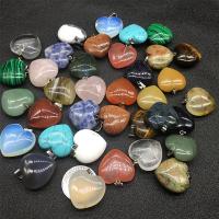 Mixed Gemstone Pendants, Heart, polished, DIY 