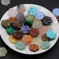 Perles de pierre gemme mixte, fleur, gravé, DIY & différents matériaux pour le choix, plus de couleurs à choisir, 20mm Environ 1mm, Vendu par PC