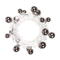Ponytail Holder, Plastic, with Plastic Pearl, plated, elastic & for woman 45mm,10mm 