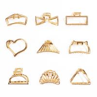 Hair Claw Clips, Zinc Alloy, gold color plated, random style & for woman & hollow, metallic color plated 