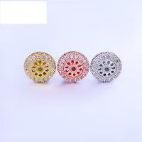 Brass Spacer Beads, with Cubic Zirconia, fashion jewelry 