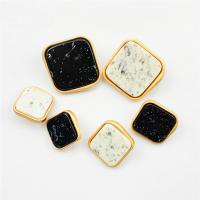 Zinc Alloy Square Buckle, with Marble, plated, fashion jewelry & for woman nickel, lead & cadmium free 