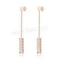Stainless Steel Cubic Zirconia Stud Earring, fashion jewelry & for woman & with cubic zirconia 