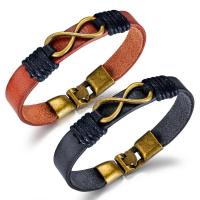 Men Bracelet, PU Leather, with Zinc Alloy, fashion jewelry & for man Approx 8.26 