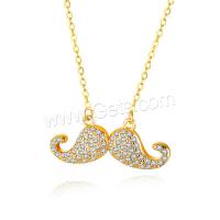 Cubic Zircon Micro Pave Brass Necklace, fashion jewelry & micro pave cubic zirconia & for woman Approx 18.11 Inch 