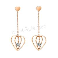 Stainless Steel Cubic Zirconia Stud Earring, fashion jewelry & for woman & with cubic zirconia 