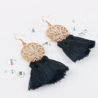 Fashion Tassel Earring, Metal Alloy, Round, plated, for woman 