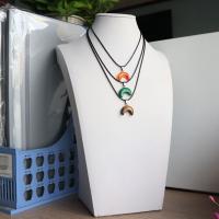 Gemstone Necklaces, with PU Leather, Moon, polished & Unisex Approx 17.7 Inch 