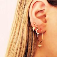 Zinc Alloy Drop Earring, plated, 2 pieces & fashion jewelry & Unisex & with rhinestone, nickel, lead & cadmium free 