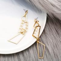 Zinc Alloy Drop Earring, with Plastic Pearl, plated, fashion jewelry & Unisex, nickel, lead & cadmium free 