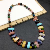 Gemstone Necklaces, Natural Stone, polished, Unisex, mixed colors 10mm,8mm,6mm Approx 19.7 Inch 