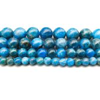 Апатит бисер, Апатиты, Круглая, полированный, DIY & разный размер для выбора, голубой, длина:Приблизительно 15 дюймовый, продается Strand