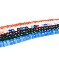 Katzenauge Perlen, flache Runde, poliert, DIY, keine, 8x4mm, Länge:ca. 11 ZollInch, ca. 70PCs/Strang, verkauft von Strang