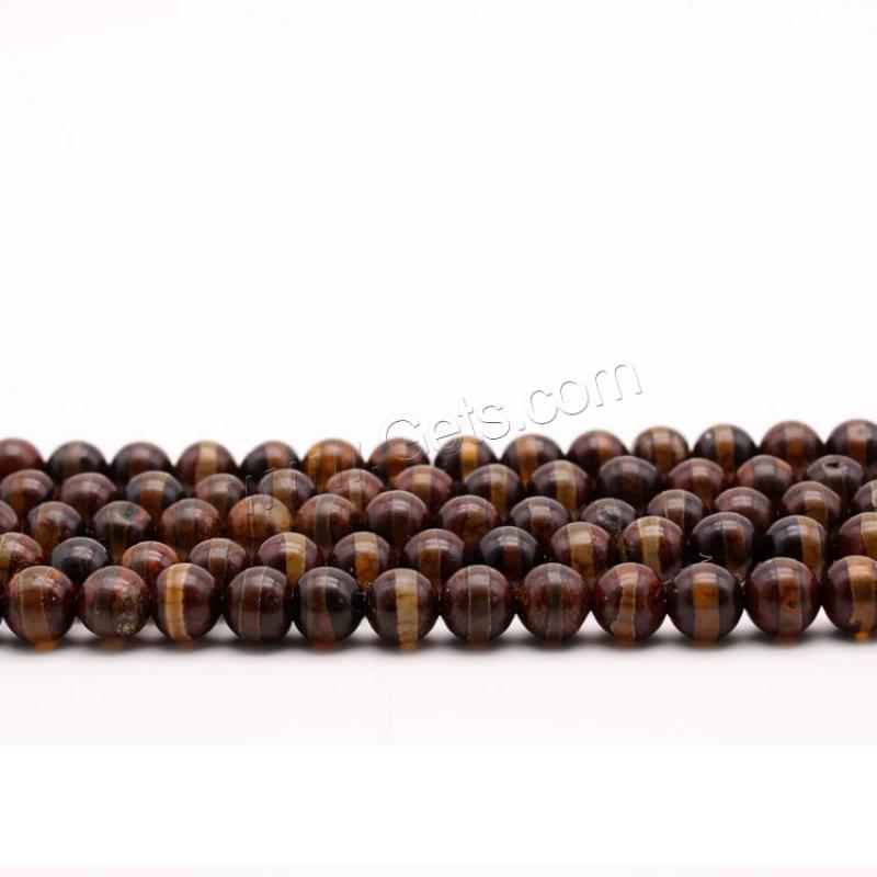Natural Tibetan Agate Dzi Beads, Round, DIY & different size for choice, Crystal Brown, Length:Approx 14.5 Inch, Sold By Strand
