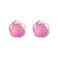 Acrylic Stud Earring, with 925 Sterling Silver, Rose, for woman 