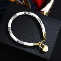 Brass Bracelets, PU Leather, with Brass, fashion jewelry & for woman 