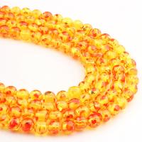 Gefärbte Jade Perlen, Kunststoff, rund, gelb, 8mm, 48PC/Strang, verkauft von Strang