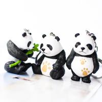 Harz Schlüsselanhänger, ABS Kunststoff, Panda, plattiert, zufällig gesendet & unisex, 40x110mm, 4PCs/Menge, verkauft von Menge