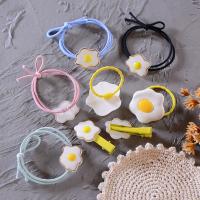 Ponytail Holder, Zinc Alloy, alligator hair clip & hair jewelry elastic, Fried Egg, for woman 50mm,40mm 