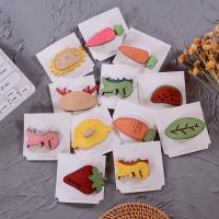 Hair Snap Clips, PU Leather, animal design & for woman, mixed colors, 50mm,60mm,65mm 