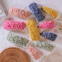Hair Snap Clips, Plush & for woman, mixed colors, 75mm,85mm 