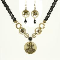 Fashion Zinc Alloy Jewelry Sets, earring & necklace, plated, 2 pieces & for woman, nickel, lead & cadmium free, 40+7cm 