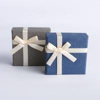 Boîte Cadeau de bijoux, papier, avec Éponge, avec une décoration de noeud à boucles, plus de couleurs à choisir Vendu par PC