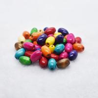Dyed Wood Beads, Drum, random style & DIY, mixed colors 