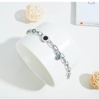Titane bracelet en acier et bracelet, Acier titane, Placage, bijoux de mode & pour femme & avec zircone cubique Vendu par brin