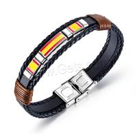 PU Leather Cord Bracelets, with Titanium Steel, fashion jewelry & for man 