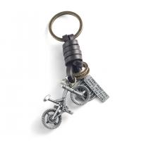 Leather Key Chains, Zinc Alloy, with Faux Leather, plated, fashion jewelry nickel, lead & cadmium free 